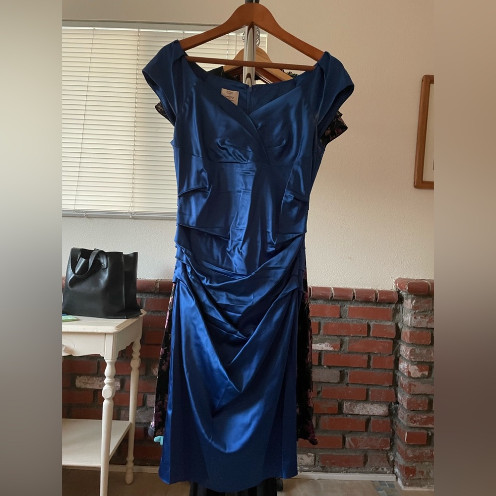 Royal blue satin dress